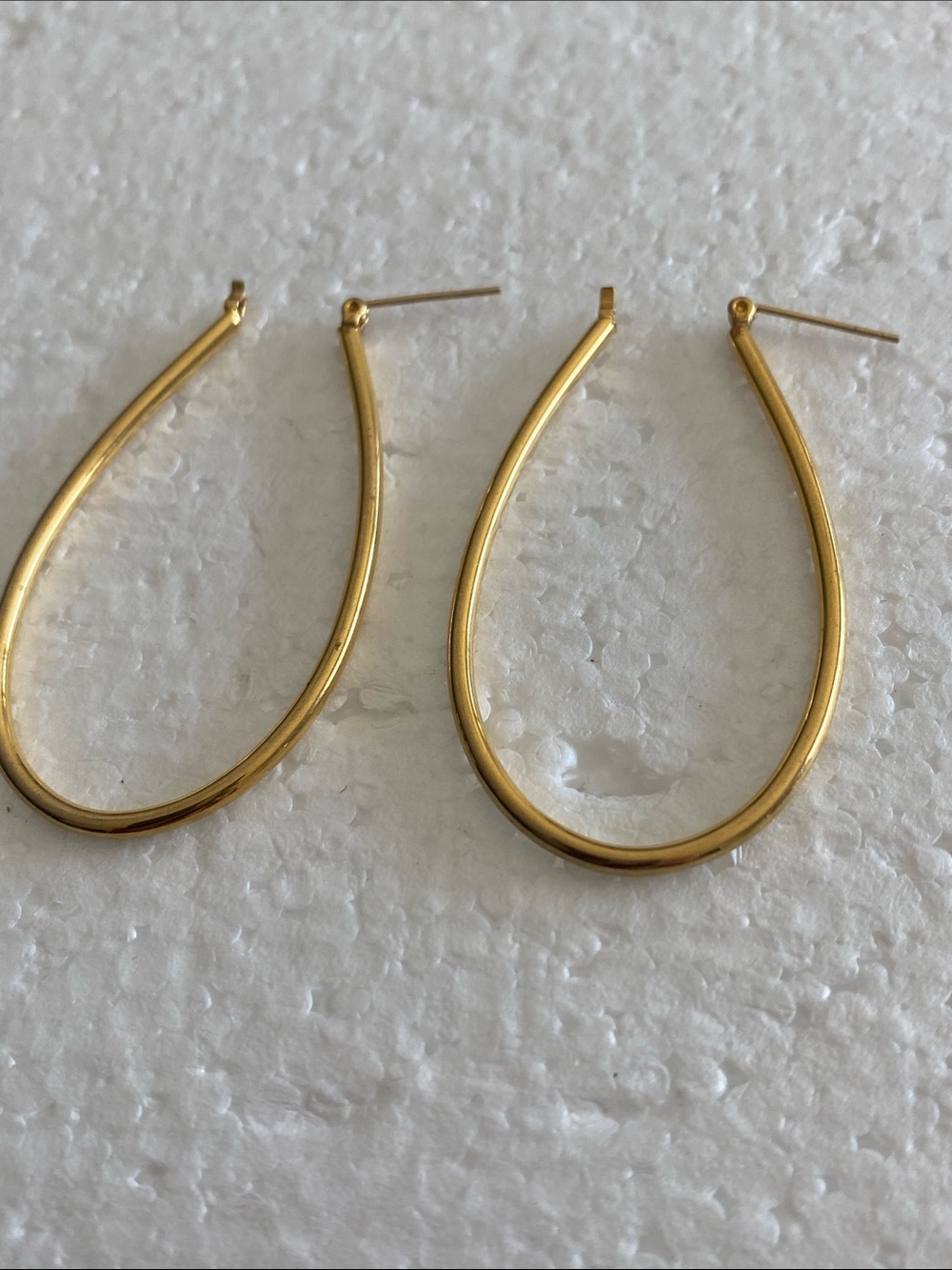 Gold Teardrop Hoop Earrings - Women's Jewelry